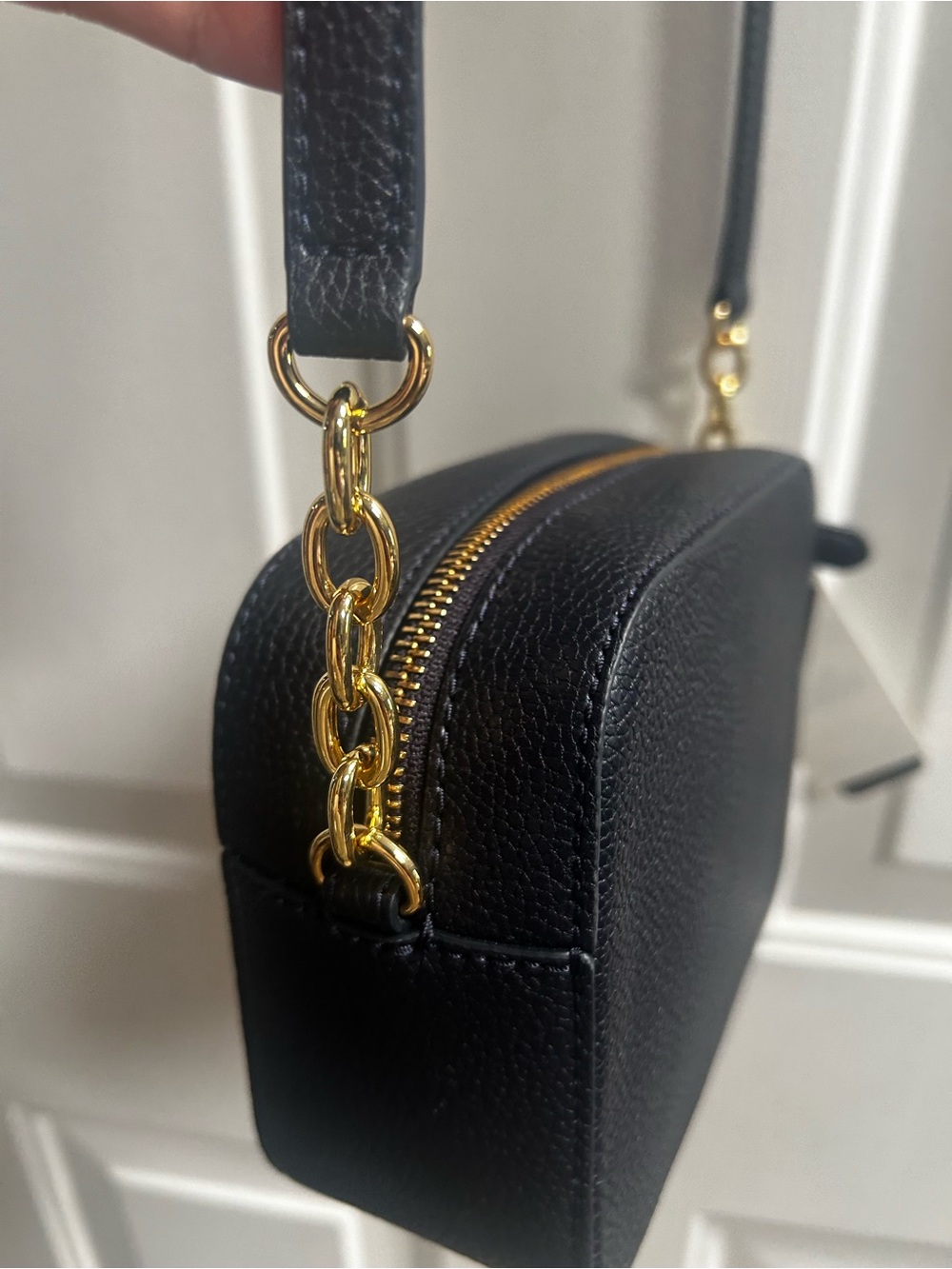 Ralph Lauren Black Camera Bag Embossed RL Pebbled Leather Crossbody - Picture 10 of 16